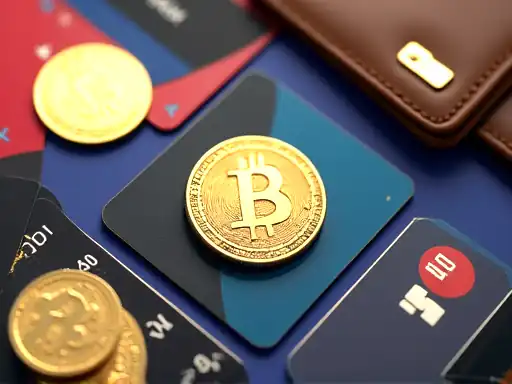Cards wallets and crypto icons for online casino cashier options